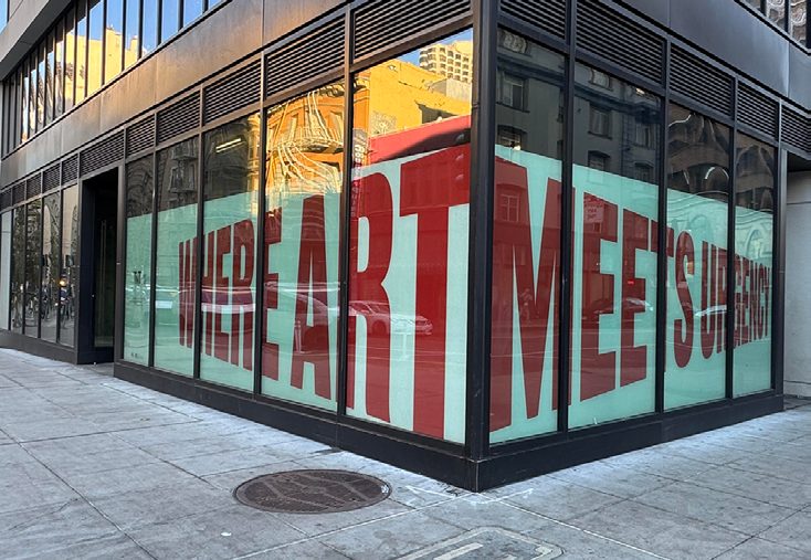 TnT Art Lab&rsquo;s corner storefront, its windows lettered with the words WHERE ART MEETS.